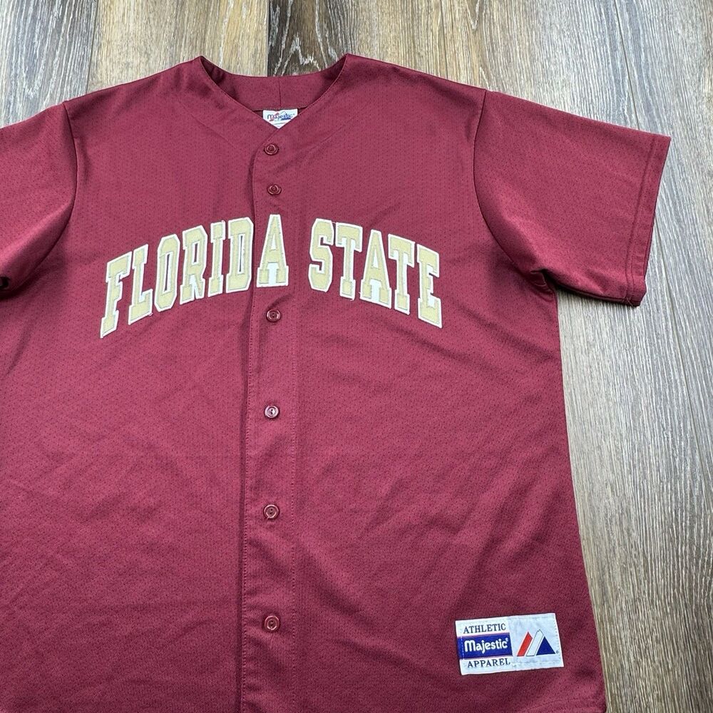 Vintage Florida State Seminoles Baseball Jersey Mens XL Red Majestic NCAA Team
